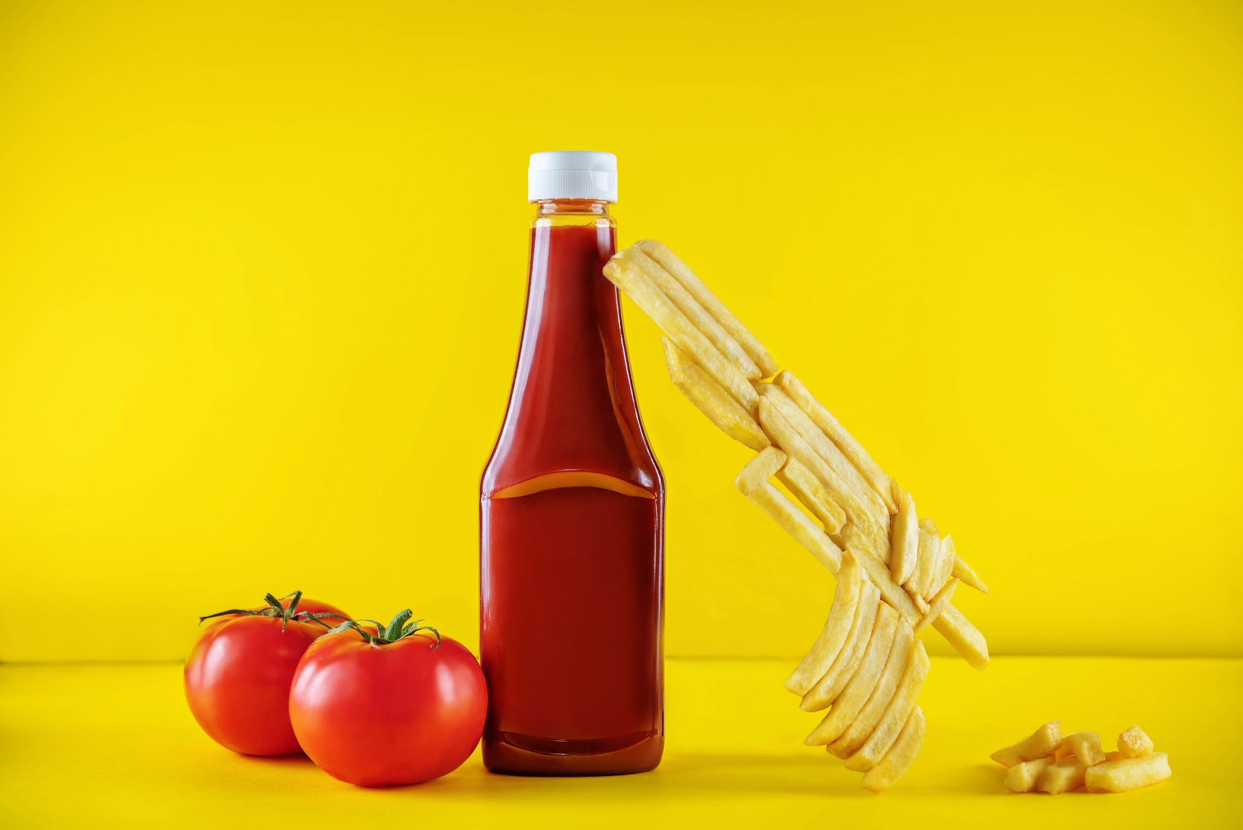 French fries with ketchup