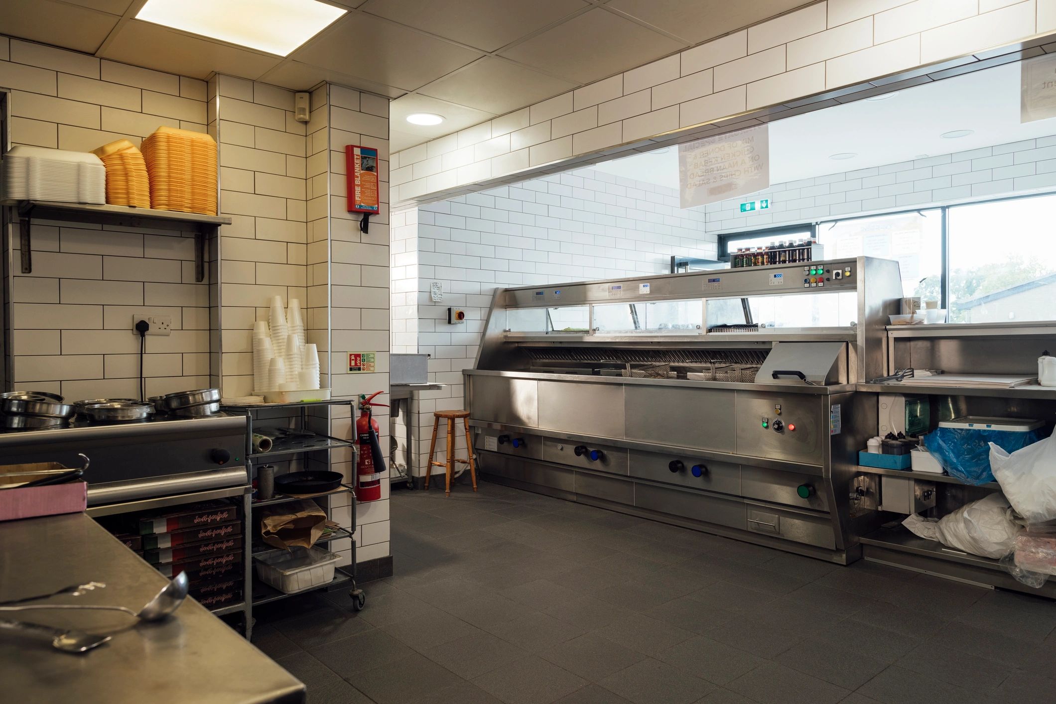 Modern fast food restaurant interior